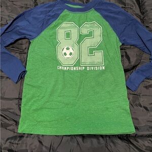 Kids Green and Blue Soccer Shirt